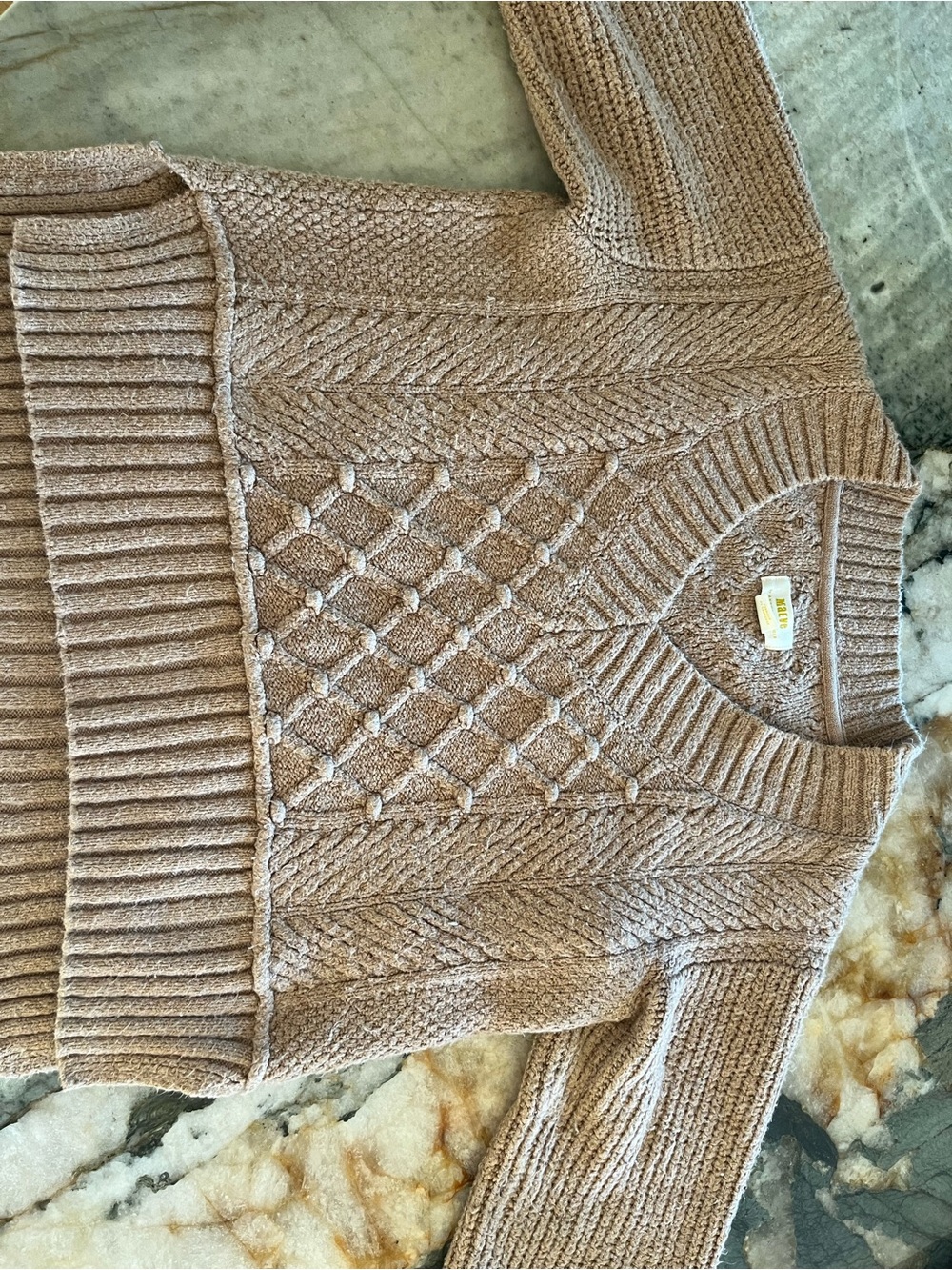 Anthropologie Maeve Cozy Chunky Knit Sweater - Taupe